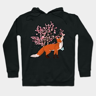 Wildlife Sakura Forest Animal Lover Nature Fox Hoodie